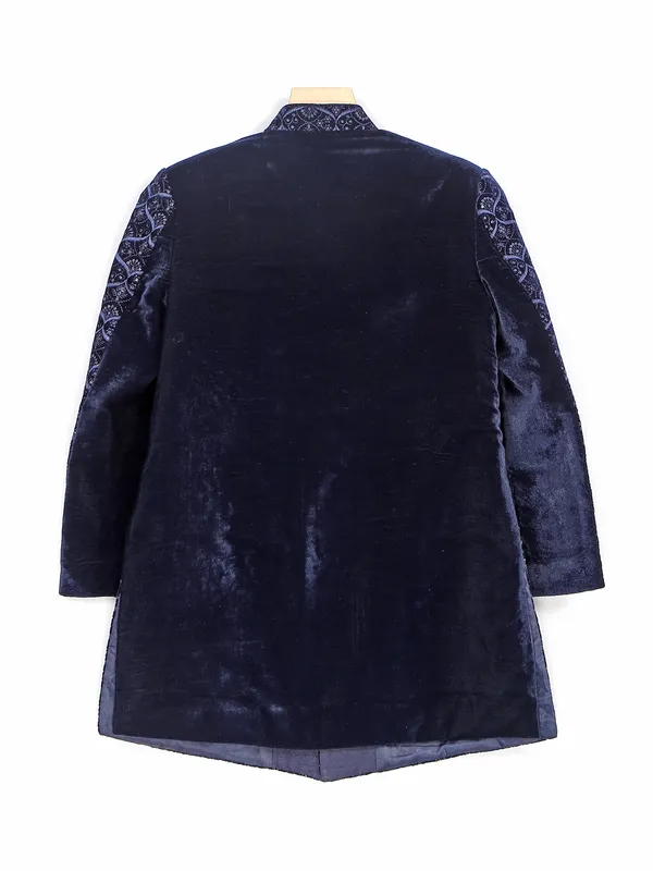 Classy navy velvet indowestern