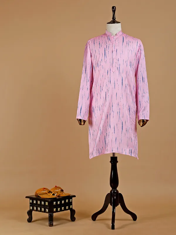 Classy pink silk kurta