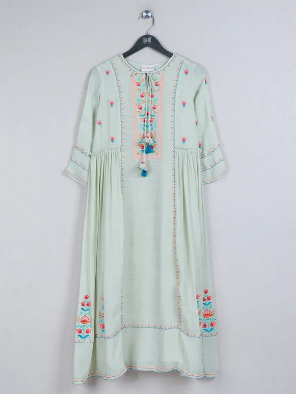 Classy pista green cotton casual kurti