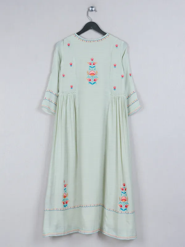 Classy pista green cotton casual kurti