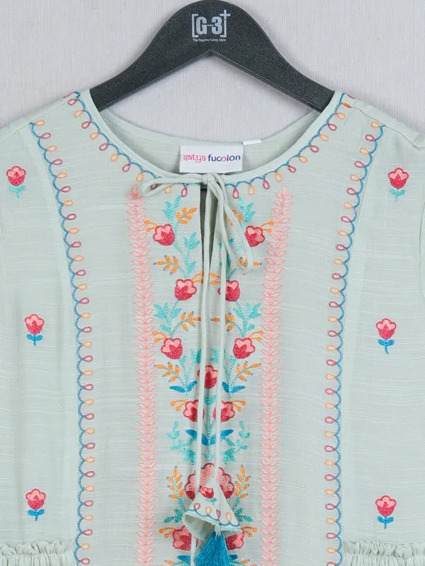Classy pista green cotton casual kurti