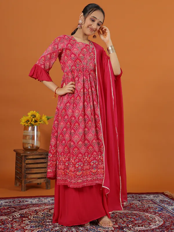 Classy rani color georgette palazzo set