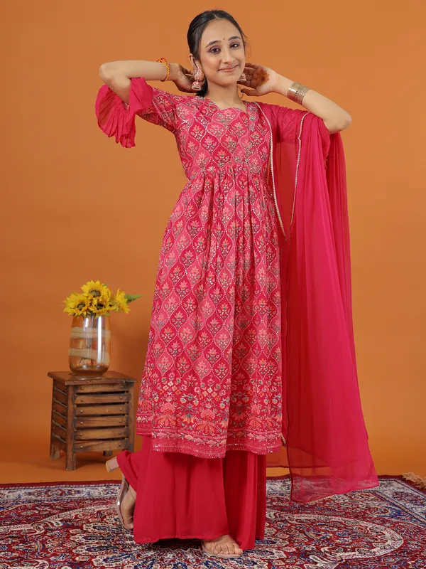 Classy rani color georgette palazzo set