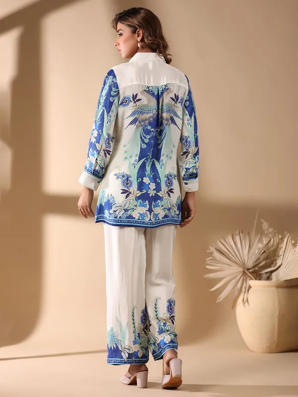 Classy white and blue co-ord set