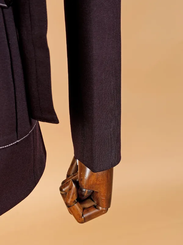 Classy wine terry rayon blazer for men