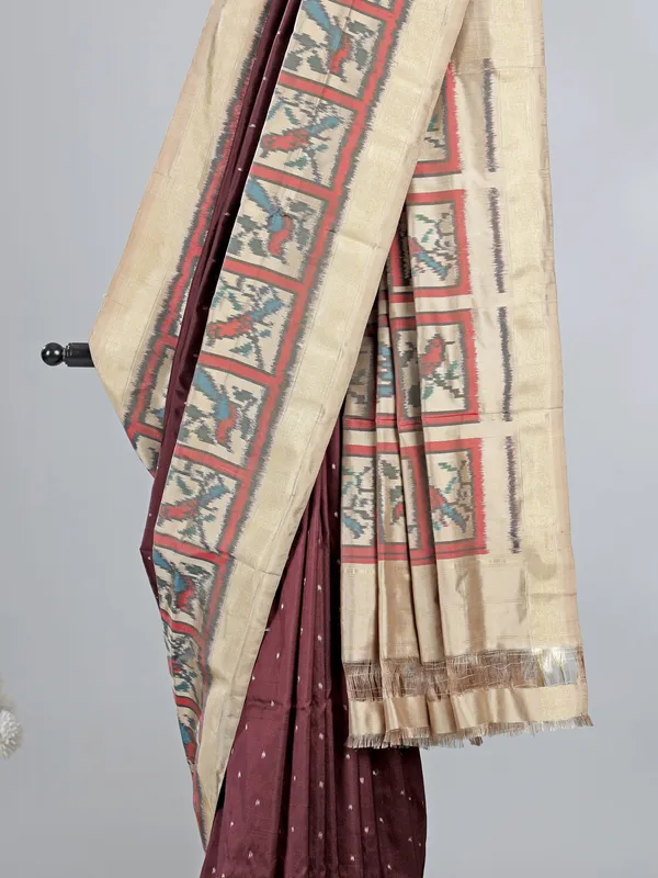 Coffee color haidrabadi silk saree for festive