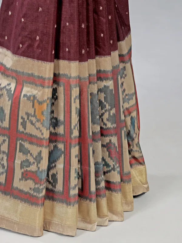 Coffee color haidrabadi silk saree for festive