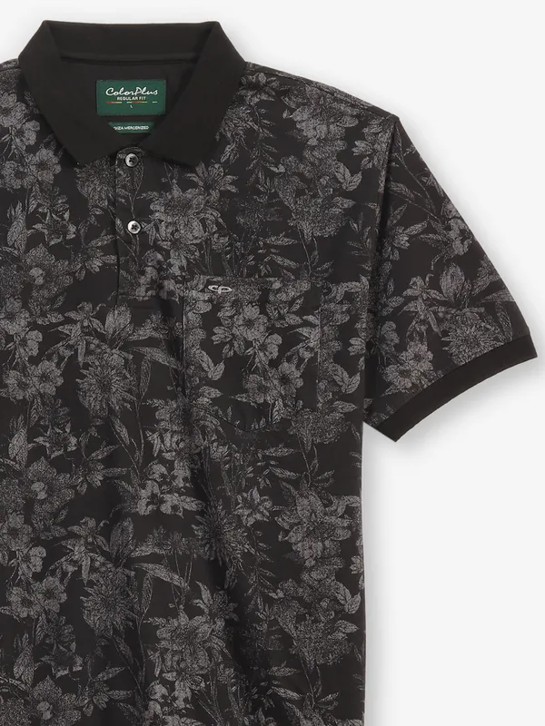 COLORPLUS black printed cotton t-shirt