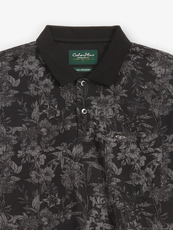 COLORPLUS black printed cotton t-shirt