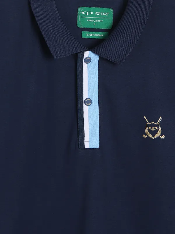 COLORPLUS cotton navy half sleeves t-shirt
