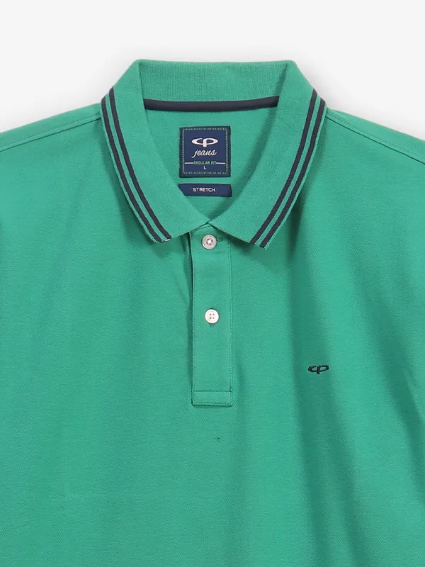 COLORPLUS light green cotton polo t-shirt