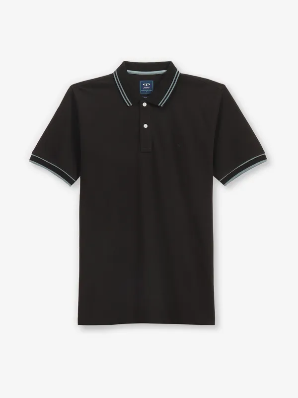 COLORPLUS plain black cotton t-shirt