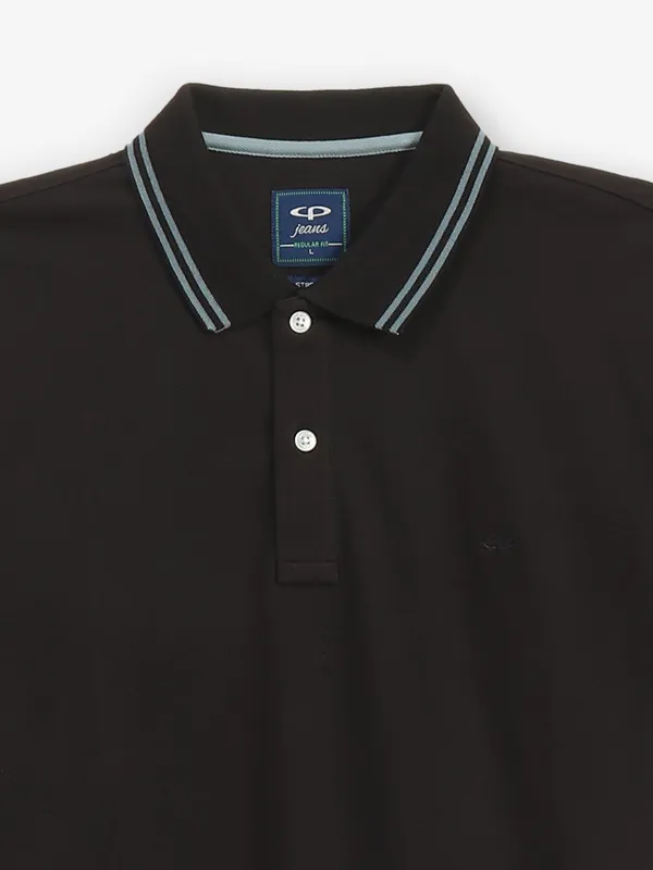 COLORPLUS plain black cotton t-shirt
