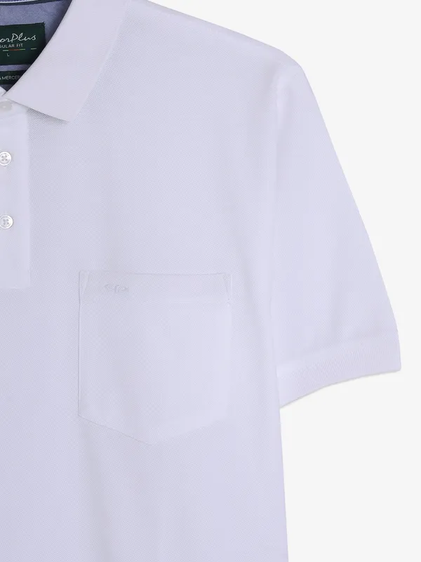 COLORPLUS plain white polo t-shirt