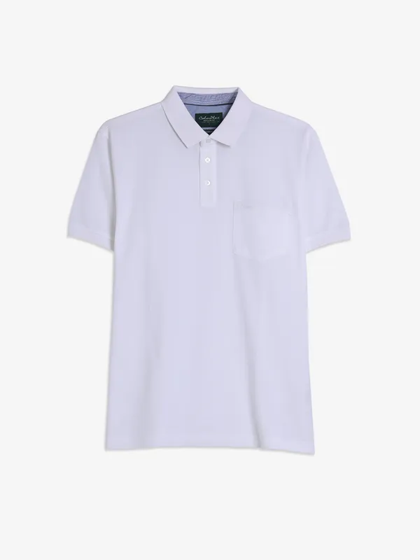 COLORPLUS plain white polo t-shirt