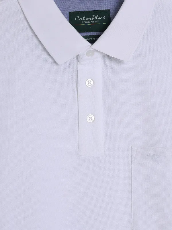 COLORPLUS plain white polo t-shirt