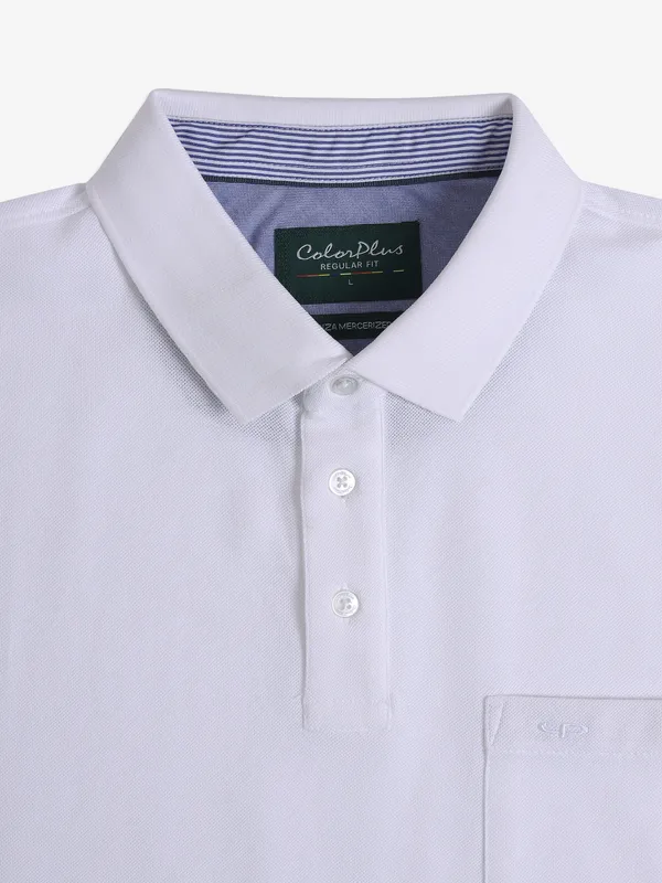 COLORPLUS plain white polo t-shirt