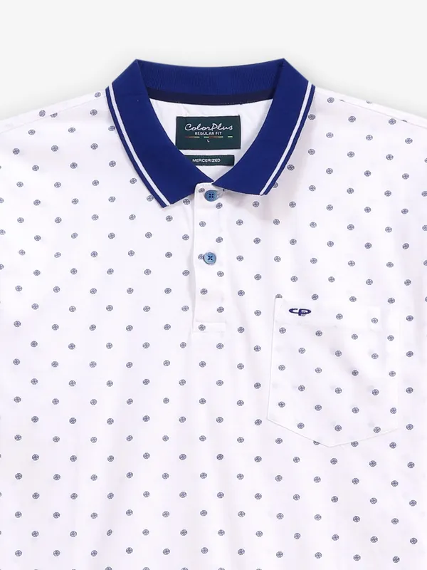 COLORPLUS printed white cotton t-shirt