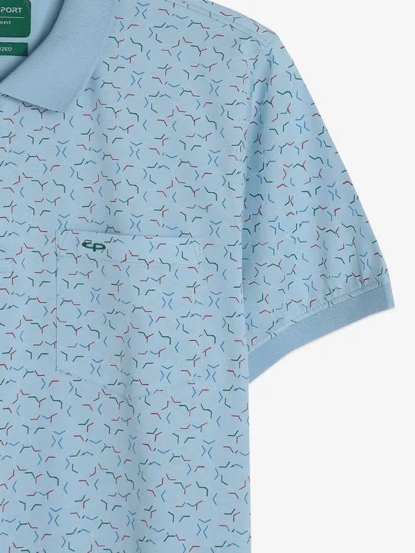COLORPLUS sky blue printed t-shirt