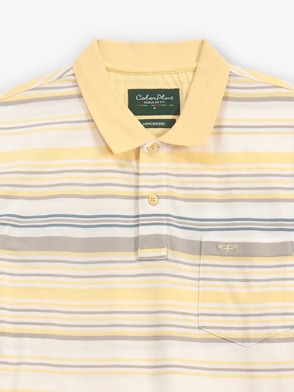 COLORPLUS stripe yellow cotton t-shirt