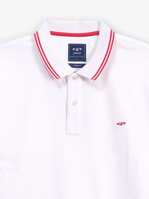 COLORPLUS white cotton plain t-shirt