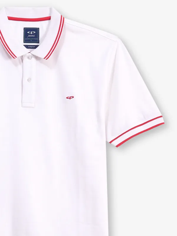 COLORPLUS white cotton plain t-shirt