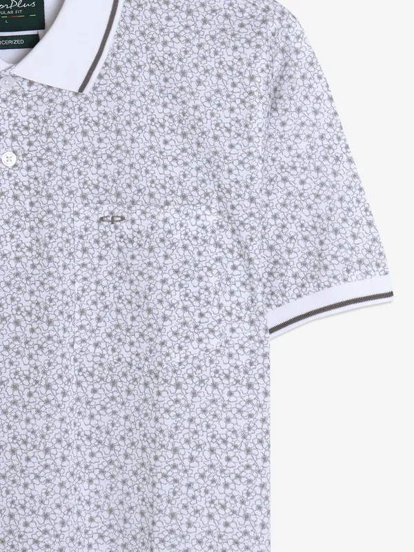COLORPLUS white printed regular fit t-shirt