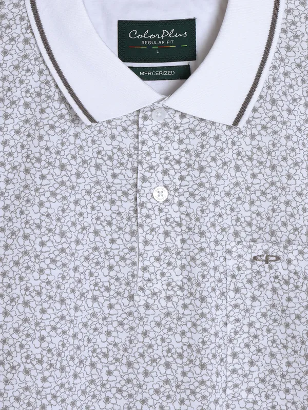 COLORPLUS white printed regular fit t-shirt