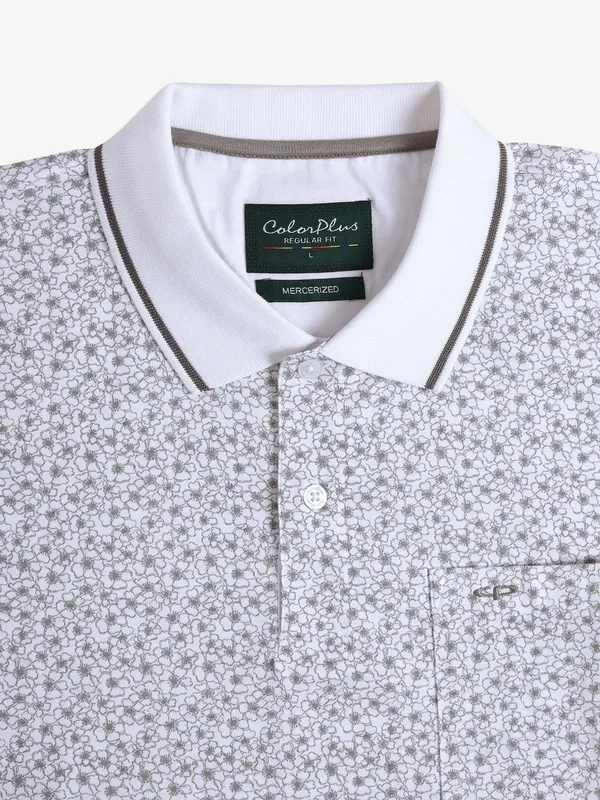 COLORPLUS white printed regular fit t-shirt