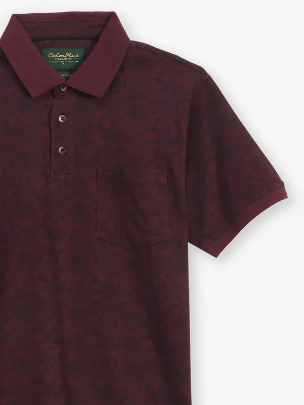 COLORPLUS wine printed cotton t-shirt