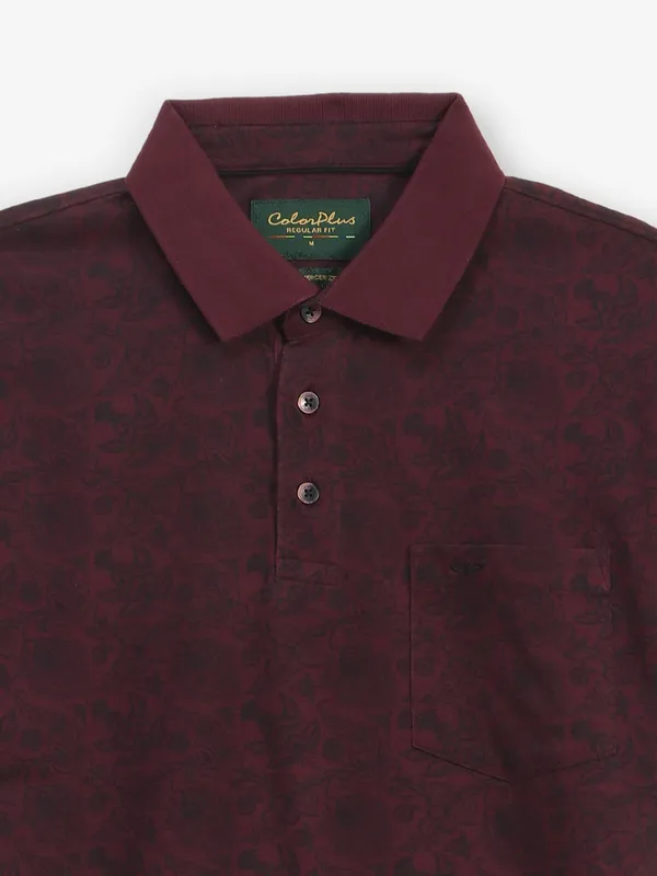 COLORPLUS wine printed cotton t-shirt