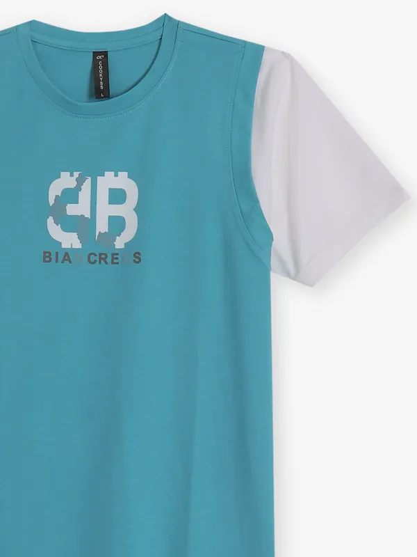 COOKYSS aqua color block t-shirt