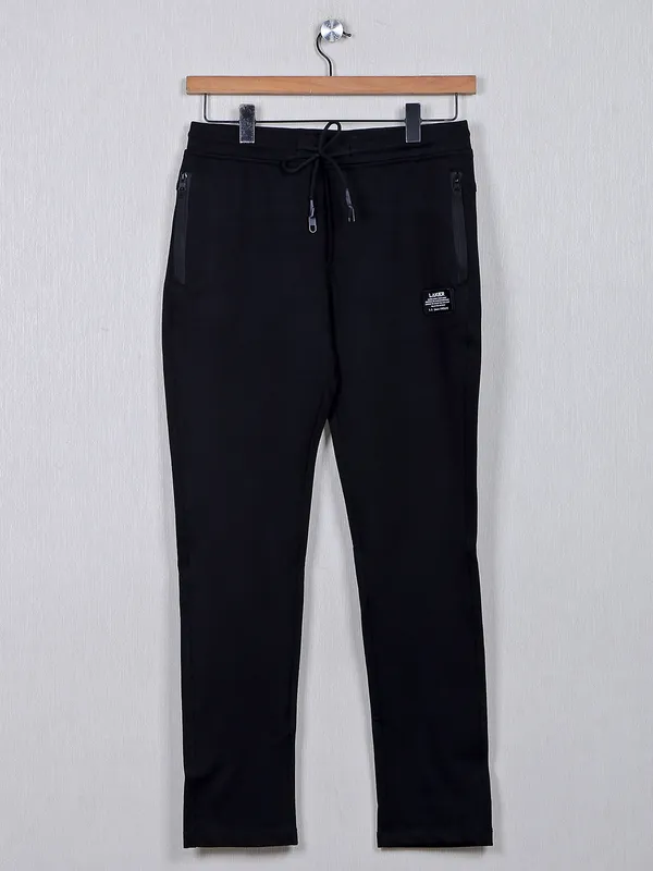 Cookyss black cotton track pant for men