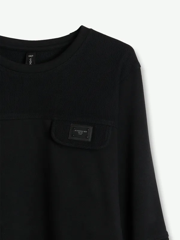 Cookyss black plain t shirt