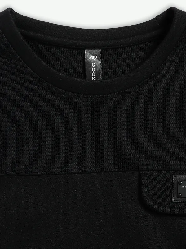 Cookyss black plain t shirt
