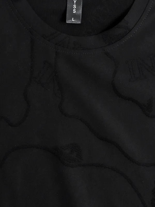 Cookyss black printed casual t-shirt