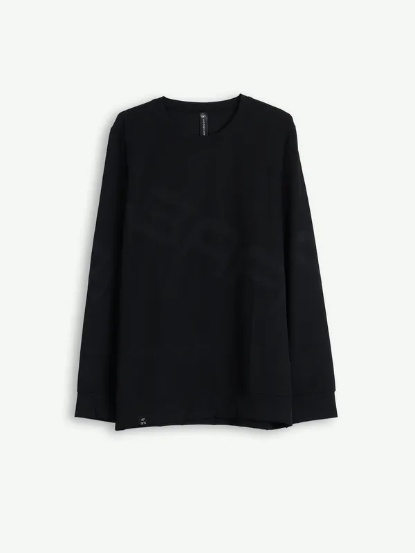 STRIDE printed cotton black t-shirt-G3-MTS20167