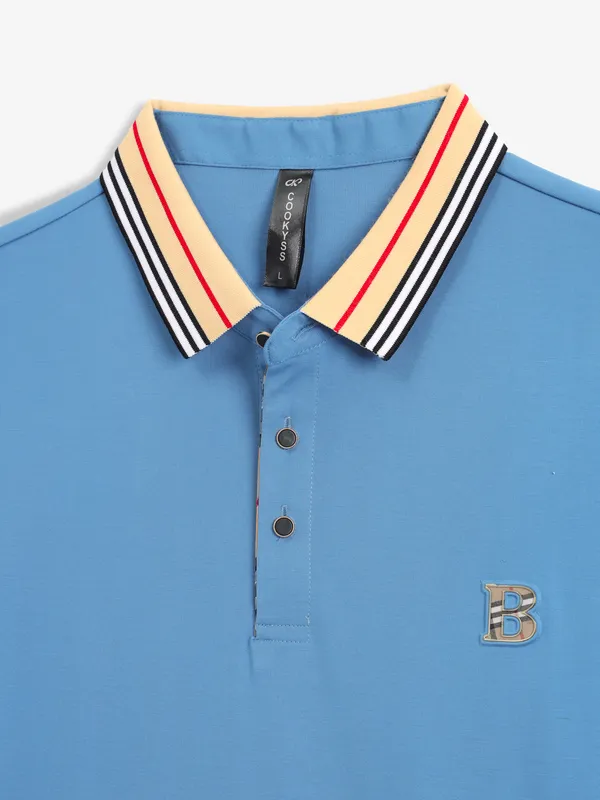 COOKYSS blue plain polo t-shirt