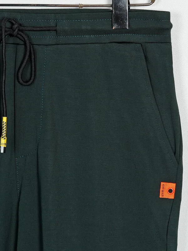 Cookyss bottle green cotton track pant