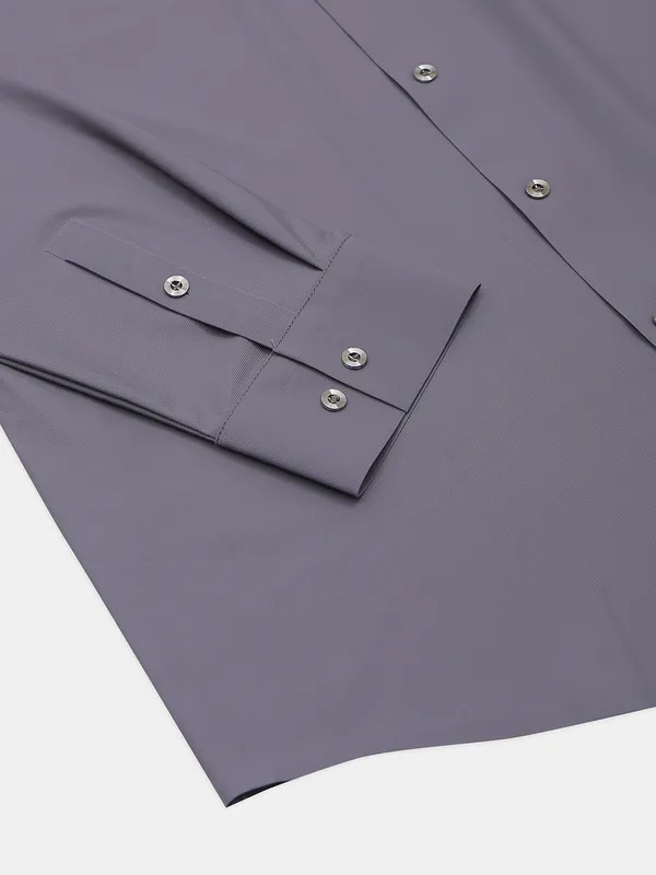 Cookyss casual wear men poly cotton plain shirt in light grey