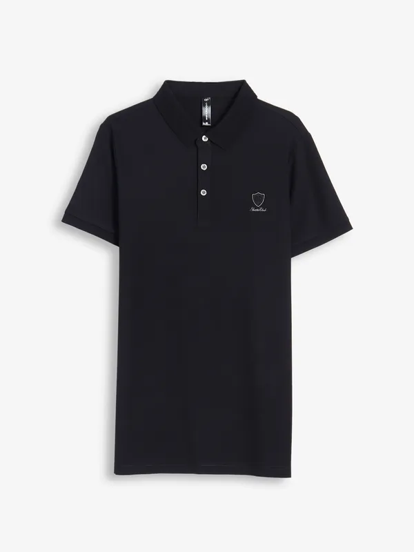 Cookyss cotton black plain t shirt