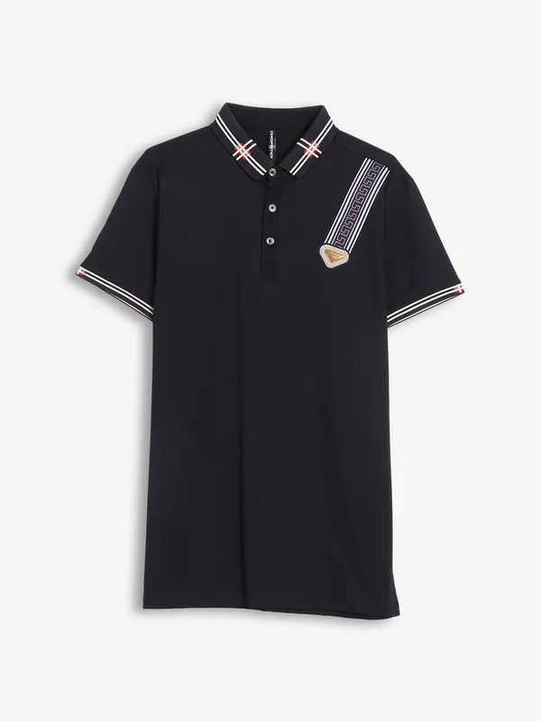 Chopstic cotton black polo t shirt