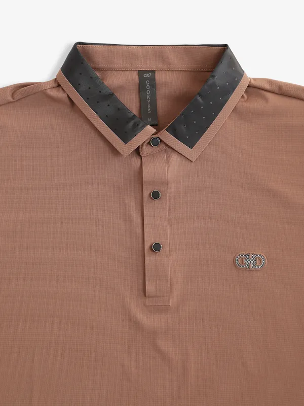 Cookyss cotton dark brown plain t shirt