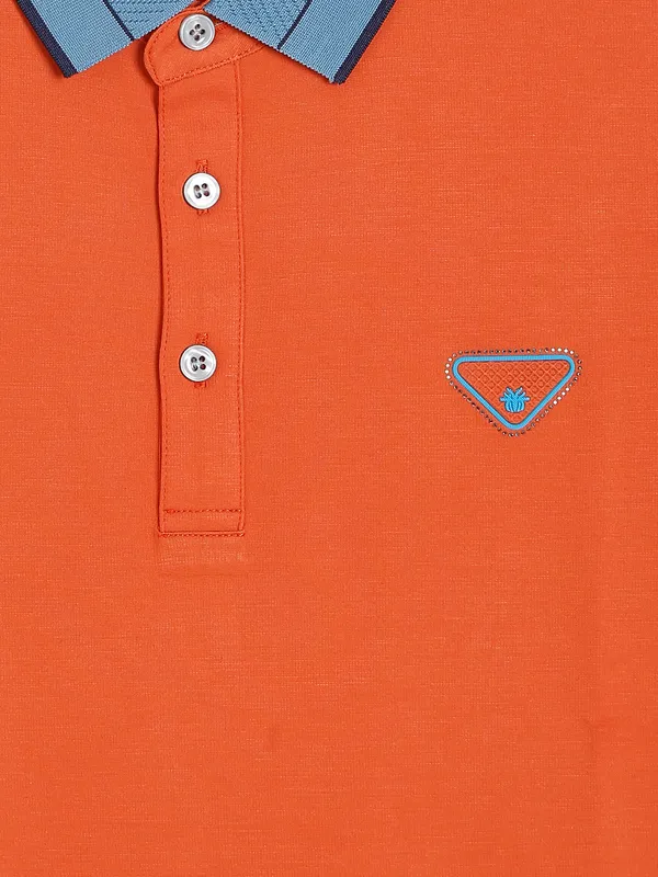 Cookyss cotton orange plain t shirt