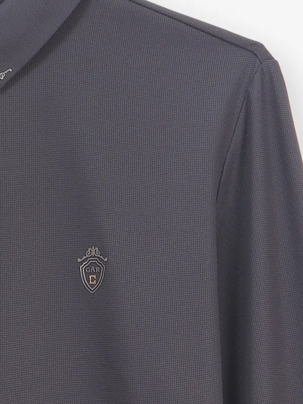 COOKYSS dark grey plain cotton shirt