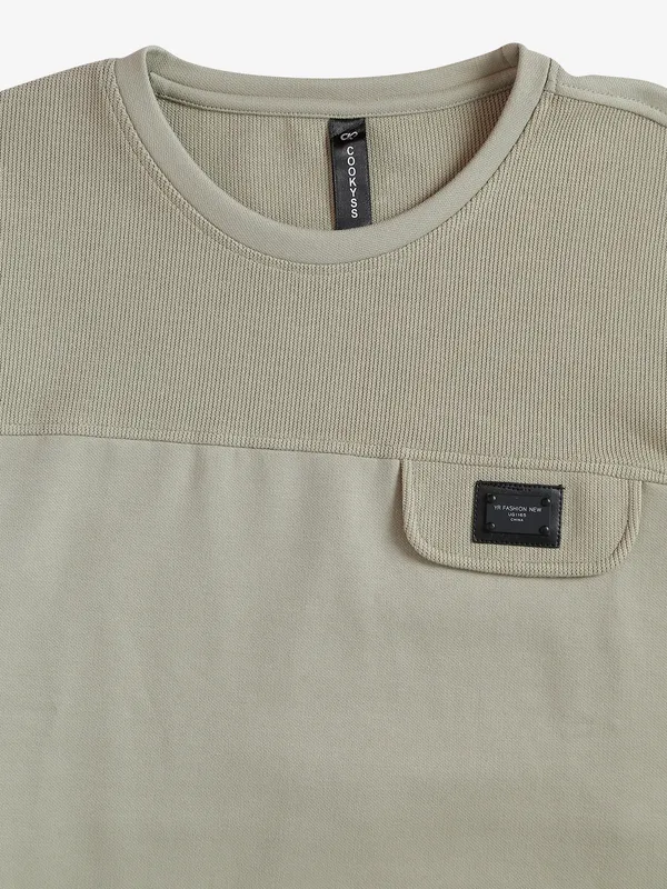 Cookyss dusty green plain t shirt