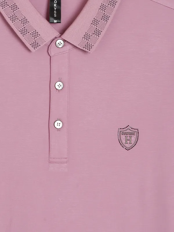 Cookyss mauve pink cotton plain t shirt