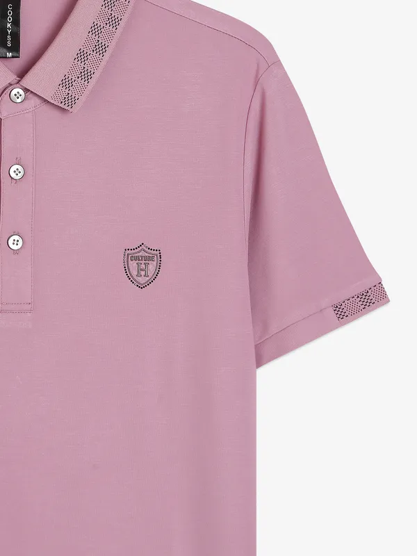 Cookyss mauve pink cotton plain t shirt
