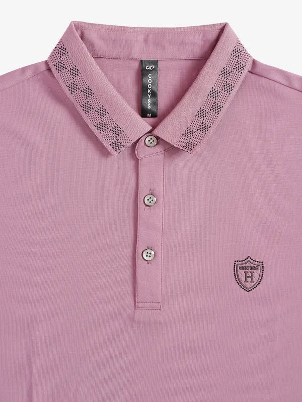 Cookyss mauve pink cotton plain t shirt