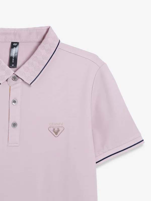 Cookyss light purple cotton plain t shirt